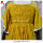 mustard hand embroidery long sleeve dress
